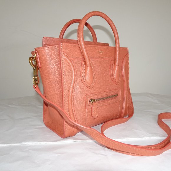 Celine Orange Caviar Leather Nano Shoulder Bag Year 2020 - Picture 2 of 14